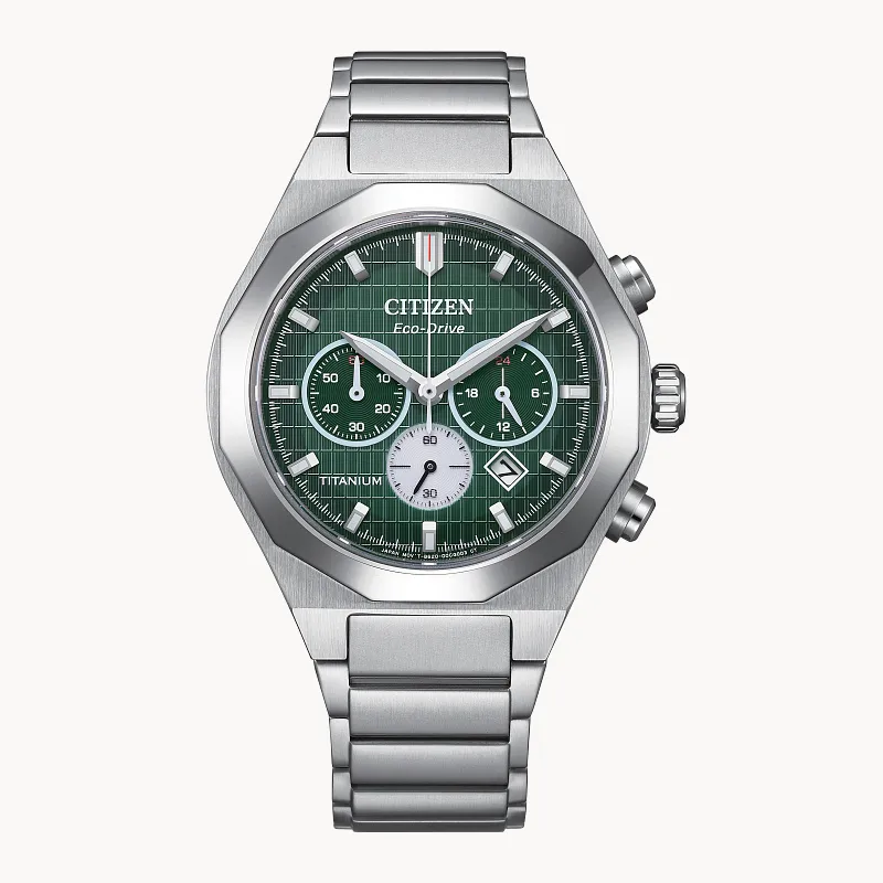 Zenshin Senkei Green Dial Super Titanium Bracelet CA4691-59X | CITIZEN Zenshin Senkei Green Dial Super Titanium Bracelet CA4691-59X | CITIZEN
